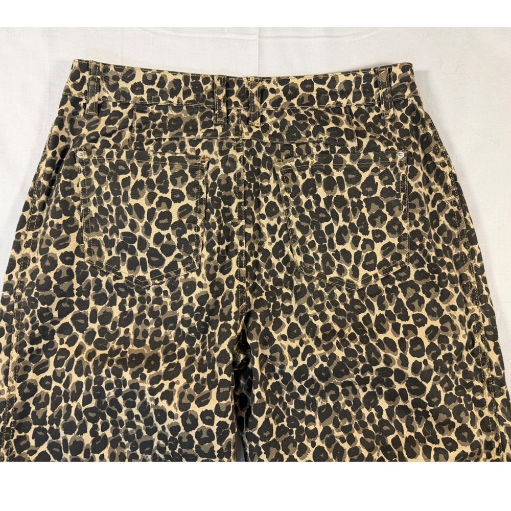 Flamingals Leopard Animal Print Wide Leg Pants XL High Waist Streetwear NWT - Picture 6 of 9